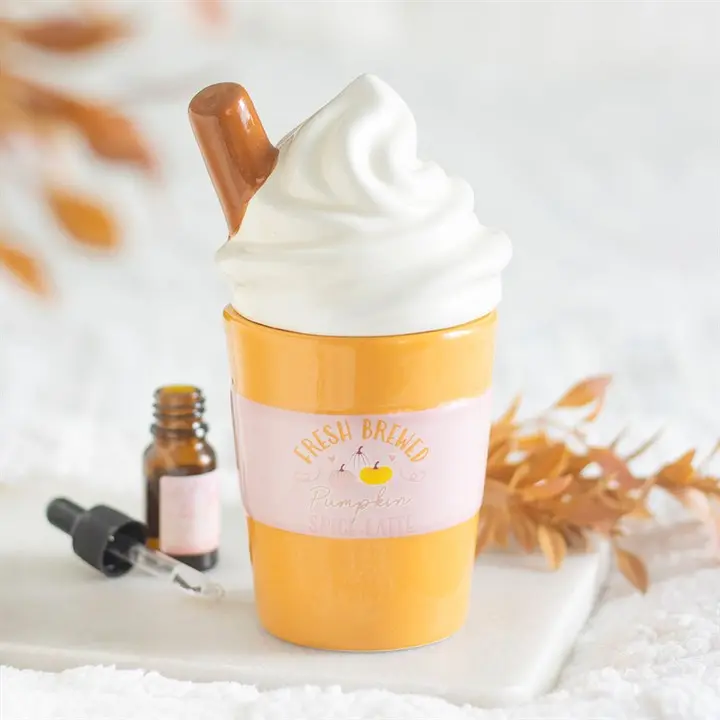 Pumpkin Spice Latte Tealight Wax Warmer - High Quality Wax Warmers for Wax Melts, Compatible with illuminatedbymia Gel Wax Melts, Decorative Wax Warmers for Wax Melts