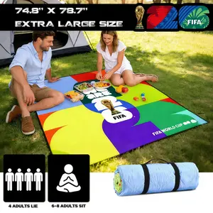 Official FIFA World Cup 2026 Picnic Blanket, 78.7*74.8 inches Extra Large Foldable Outdoor Mat, Perfect for Beach, Camping,  Park, Pefect Outdoor Gift for Soccer Fans