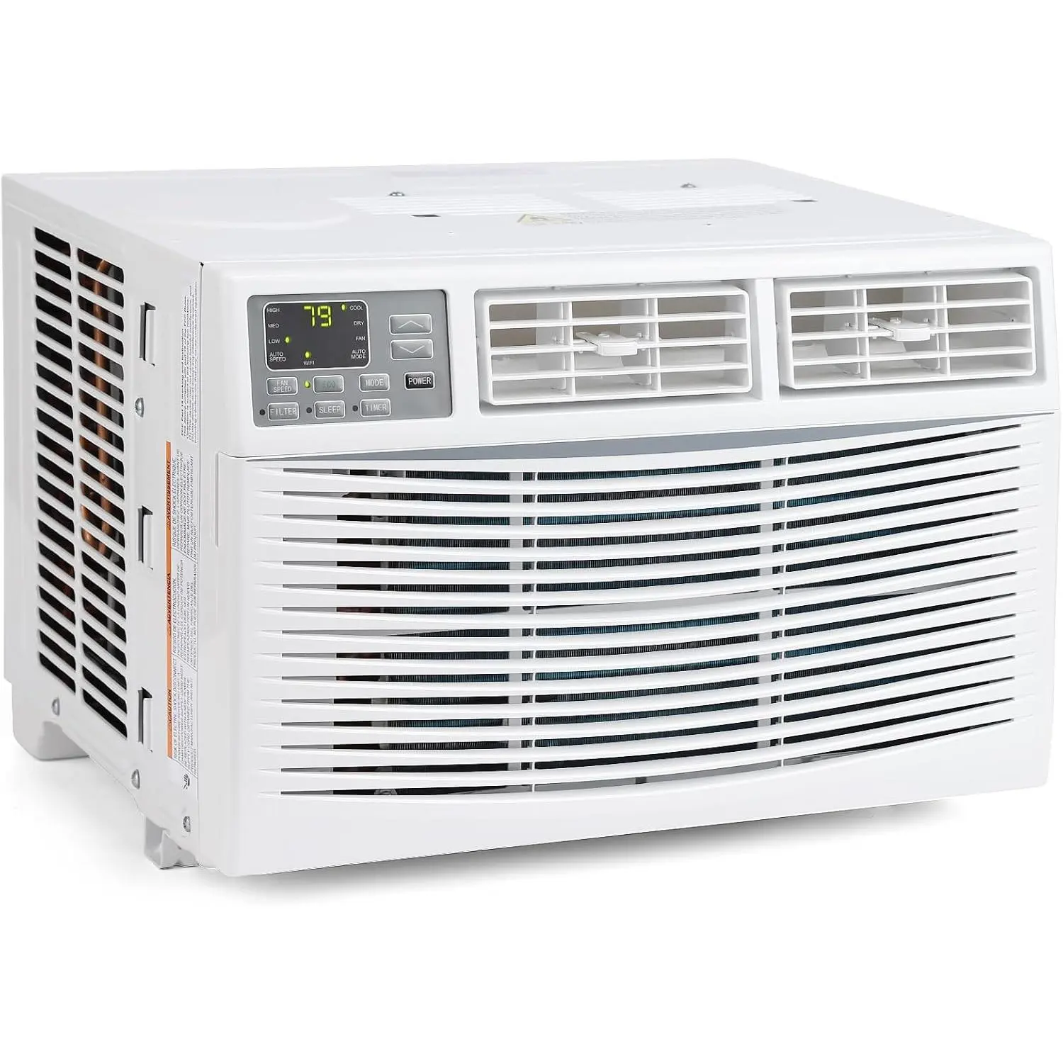 10000 BTU Window Air Conditioner with official energy efficiency certification. It features a handy remote control, low-noise operation, and three customizable cooling and fan speed levels. Built with a 24-hour timer and auto-restart capability, this unit