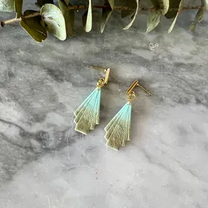 Sky Blue and Gray Ombre Arrow Earrings