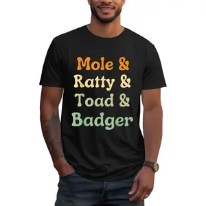 100% Cotton Wind in the Willows Character Funny T-Shirt