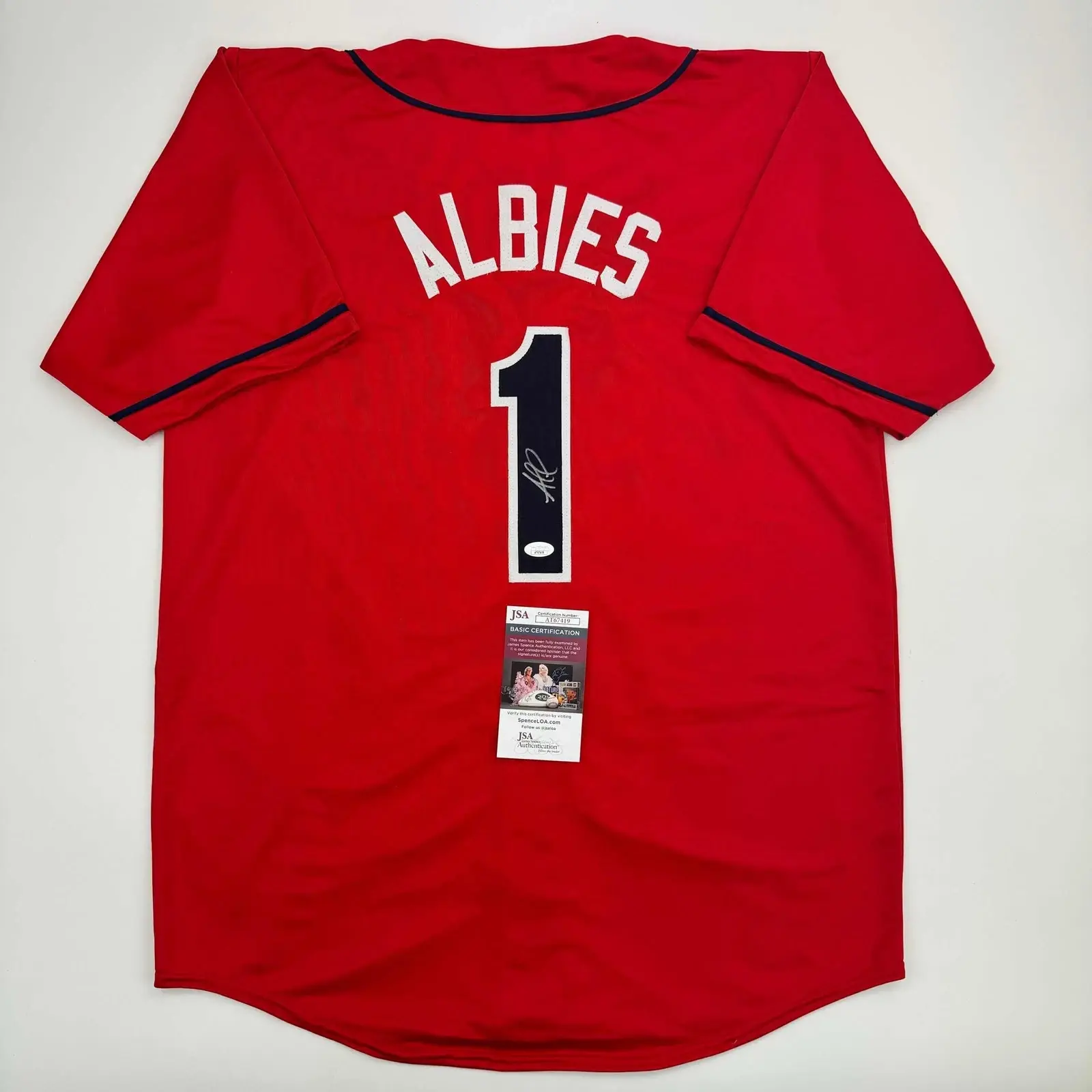 Ozzie Albies Atlanta Red Baseball Jersey