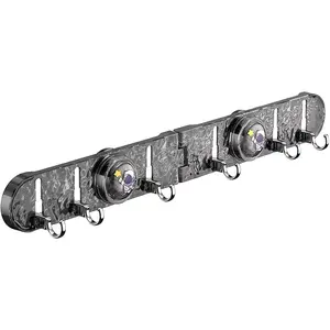 Foldable Suction Corner Multi-Hook Rack, 2026 Upgrade Waterproof Rust-Resistant No-Drill Wall Organizer for Bathroom Shower Kitchen (Grey)