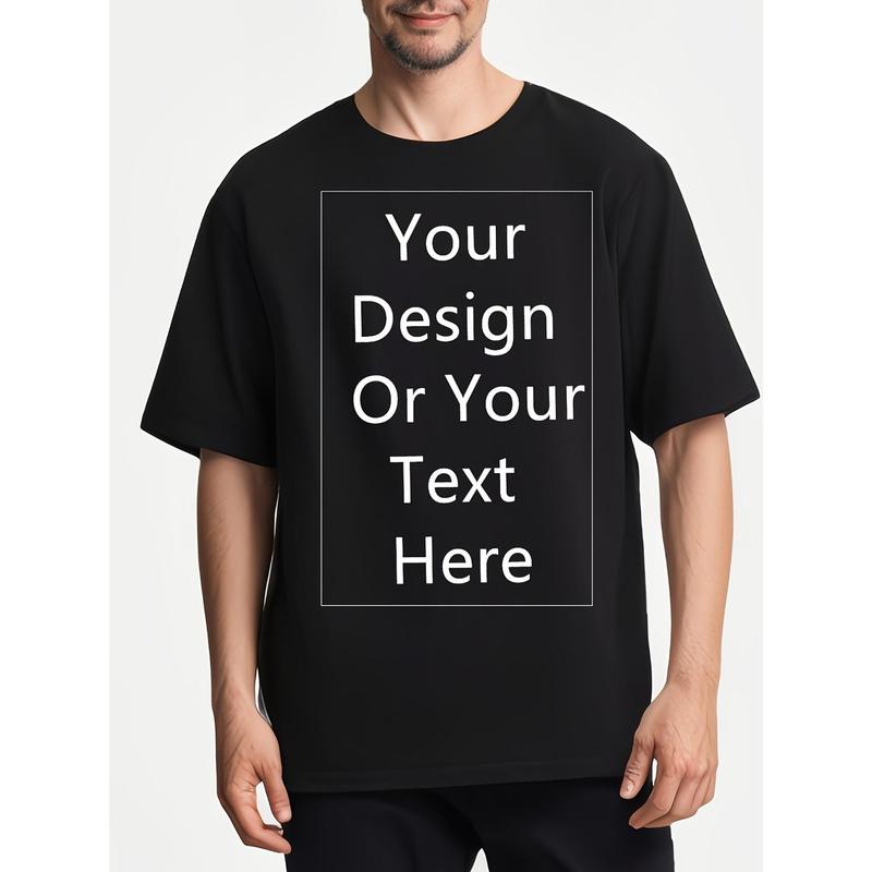 Soft Breathable Customizable Men's T-Shirt | Personalized Photo/Text Design, Unisex Casual Short Sleeve Tee, Machine Washable, Unique Gift for Anniversary Valentine's Day
