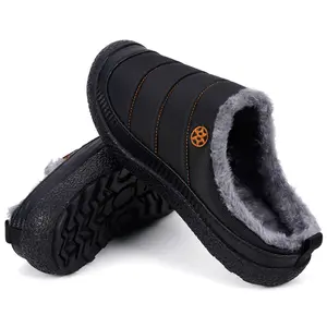Womens Mens House Slippers Slip on Snow Winter Warm Fully Fur Lined Slippers Indoor Outdoor Shoes