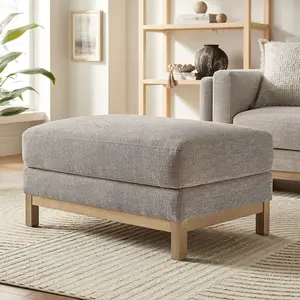 Roscoe Fabric Ottoman in Pewter Roscoe Fabric Ottoman in Pewter