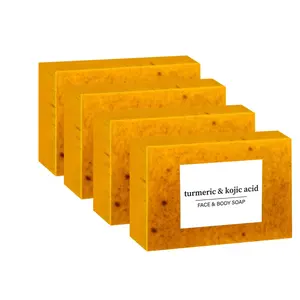 Turmeric & Kojic Brightening Soap, 4 Counts/set Deep Cleansing, Moisturizing & Hydrating Skin Soap, Multifunctional Body Wash & Cleansers for Women & Men