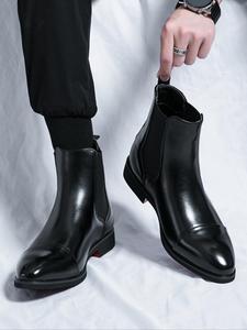 work boots for men, fashionable solid color chelsea boots, kitten heel boots, casual comfortable breathable boots for daily wear, fashion shoes for party, daily clothing decor