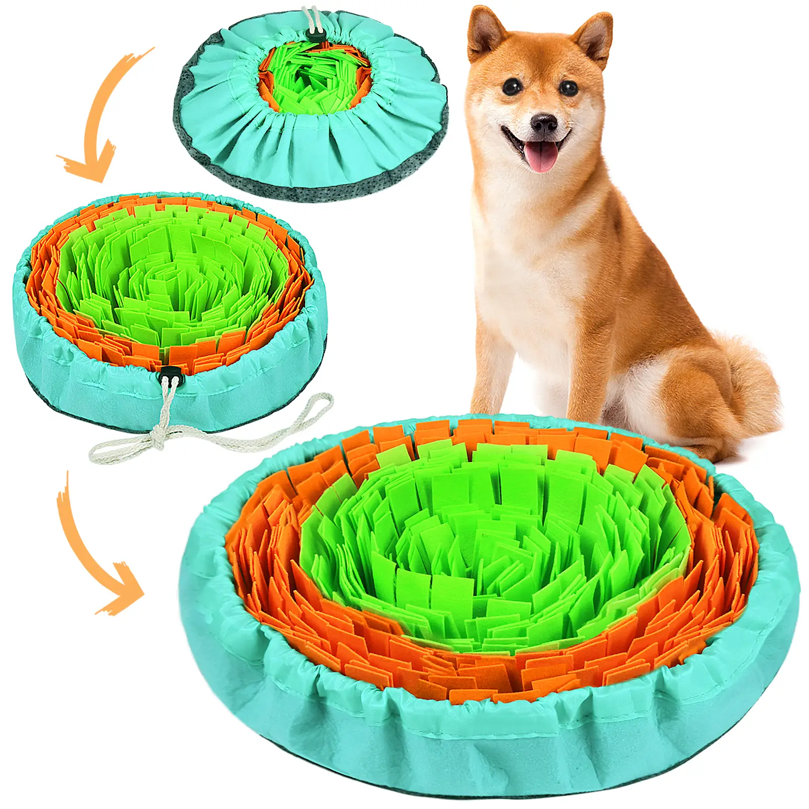 Snuffle Mat for Dogs, Interactive Dog Enrichment Toys for Boredom and Mental Stimulation, Adjustable Dog Puzzle Toys Sniff Mat for Slow Eating and Str