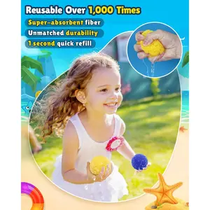 60PCS Reusable Water Balloons for Kids - Quick Fill Water Toys for Pool & Beach, Summer Outdoor Games with Refillable Water Balls for kids ages 3-12