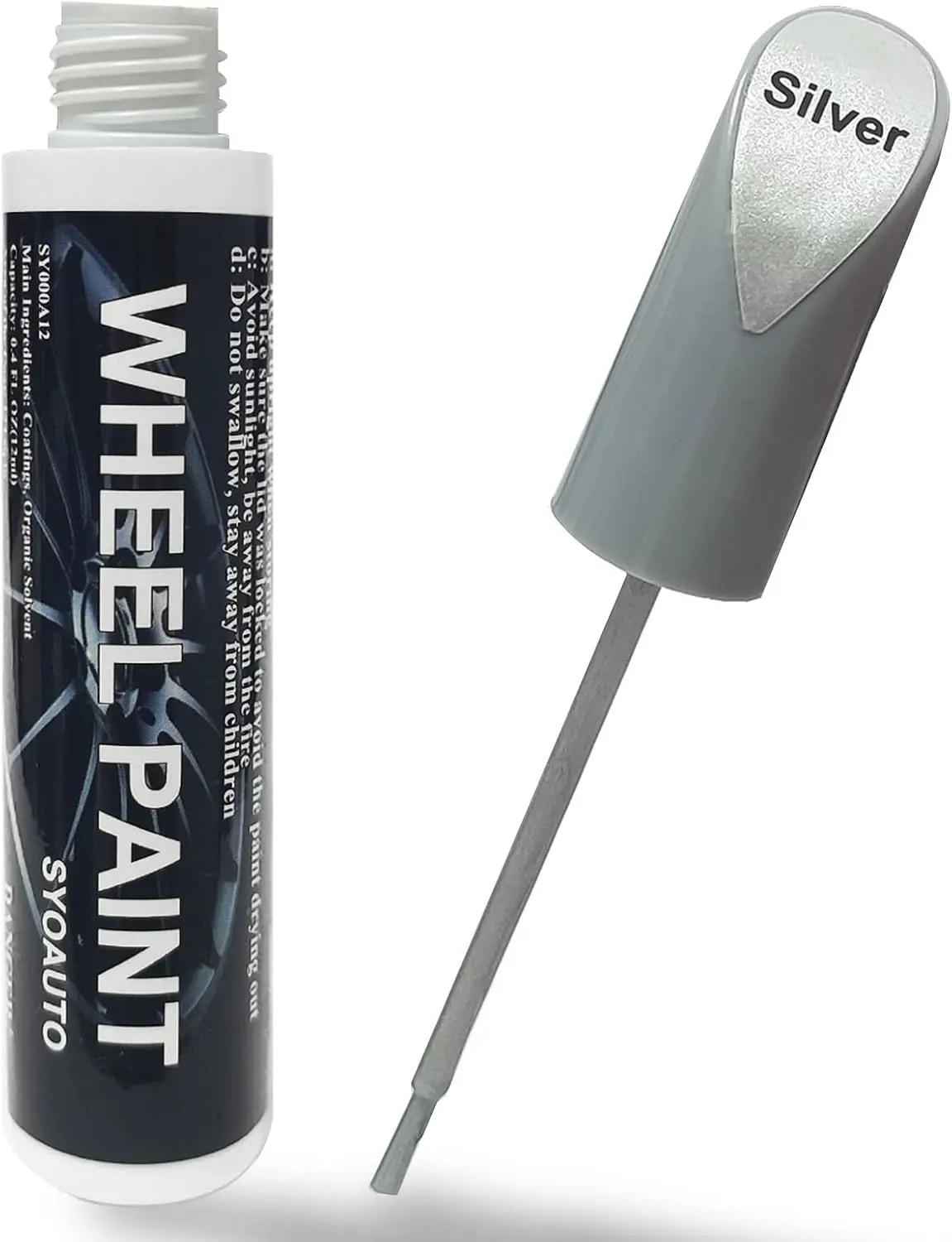 Silver Rim Touch Up Paint Rim Scratch Repair Pen Wheel Touch Up Paint Car Rim Paint Pen Universal Color Silver Wheel Paint (Silver)