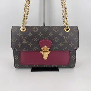 Pre-owned Louis Vuitton leather Crossbody Bags LV Monogram Victoire Brown Shoulder Bag