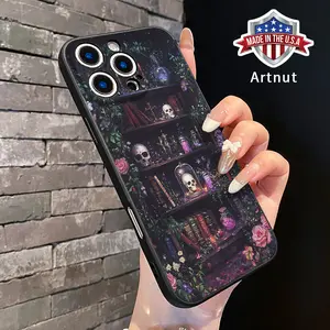 Compatible with iPhone 16 Pro Max 15 14 Plus 16E 13 12 Mini 11 Promax X XS Max XR XSMax Soft Case Skeleton and Spring Cherry Blossoms Pattern Camera Protective Skin-friendly Feel Smartphone Cover for Girl