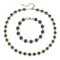 Czech Crystal Necklace and Bracelet Set in Blue