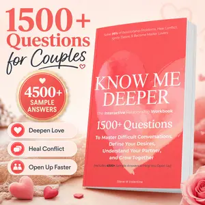 Know Me Deeper: The Interactive Relationship Workbook, 1500+ Questions to Master Difficult Conversations. | Couples Workbook | Love Languages | Couples Therapy | Conversation Starters | Anniversary Gift | Relationship Book | Couples Gift | Intimacy Book
