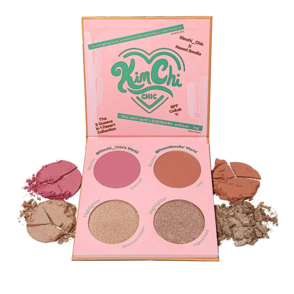 KimChi Chic Beauty Makeup NAOMI SMALLS X KIMCHI Sunkissed in June Blush Palette - Vegan Glam Natural Pigment Cosmetic Blend Blusher Brush Friend Synthetic Titanium