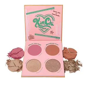 KimChi Chic Beauty Makeup NAOMI SMALLS X KIMCHI Sunkissed in June Blush Palette - Vegan Glam Natural Pigment Cosmetic Blend Blusher Brush Friend Synthetic Titanium