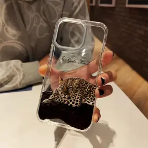 Phone Case - Trendy clear phone case for iPhone 16, 11, 15, 14, 13, and 12, featuring a cool tiger design and the phrase "In God's Hands." This stylish clear phone case is the perfect birthday or Father's Day gift for men and boys.
