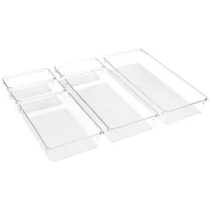 Sorbus 6 Piece Plastic Drawer Organizer Set