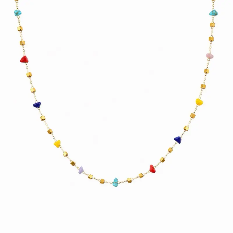 Joy Beaded Necklace waterproof | tarnish - resistant | stainless steal material | Gold plated