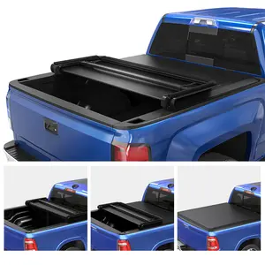 5.5 ft Bed Soft Tri-fold Truck Bed Tonneau Cover Compatible with 2022-2025 Toyota Tundra(Excl.Trail) with Deck Rail System
