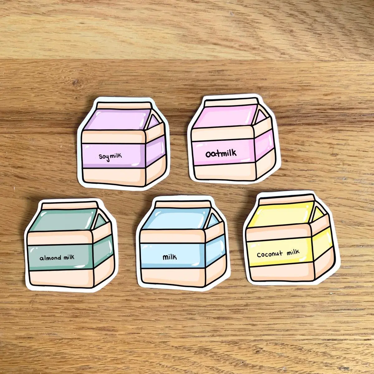 Cute Milk Carton Sticker Set