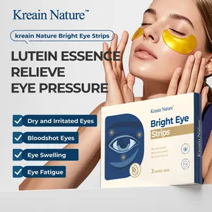Kreain Nature Bright Eye Strips, Lutein-Infused Under Eye Patches for Fatigue, Dryness & Swelling, Natural Eye Relief