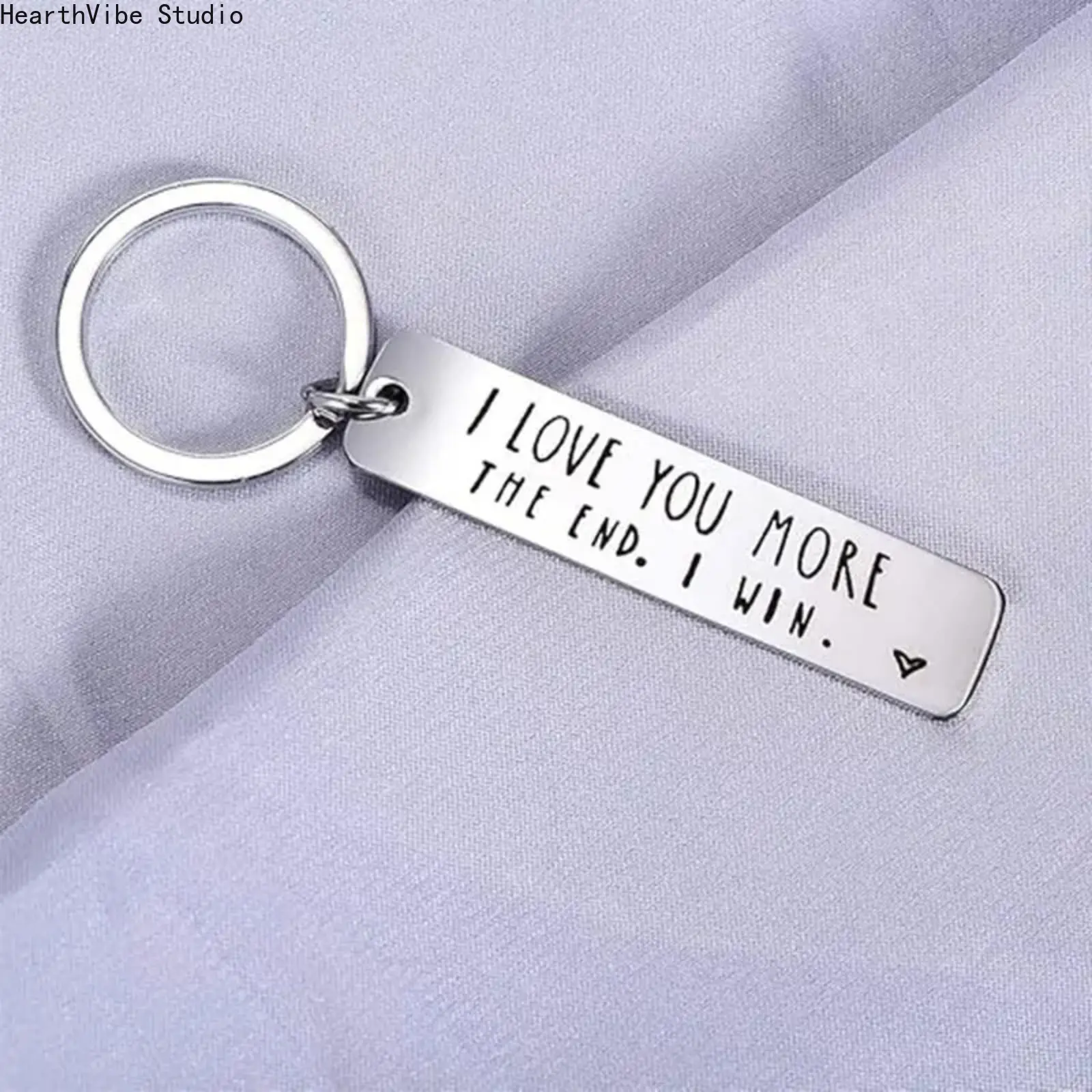 Minimalist Stainless Steel Keychain, Engraved Long Bar Pendant for Car Keys - Romantic Anniversary Gift for Him or Her, Aesthetic Bag Charm & Keychain Accessories, Car Key Chains, Keychain Charm, Unisex