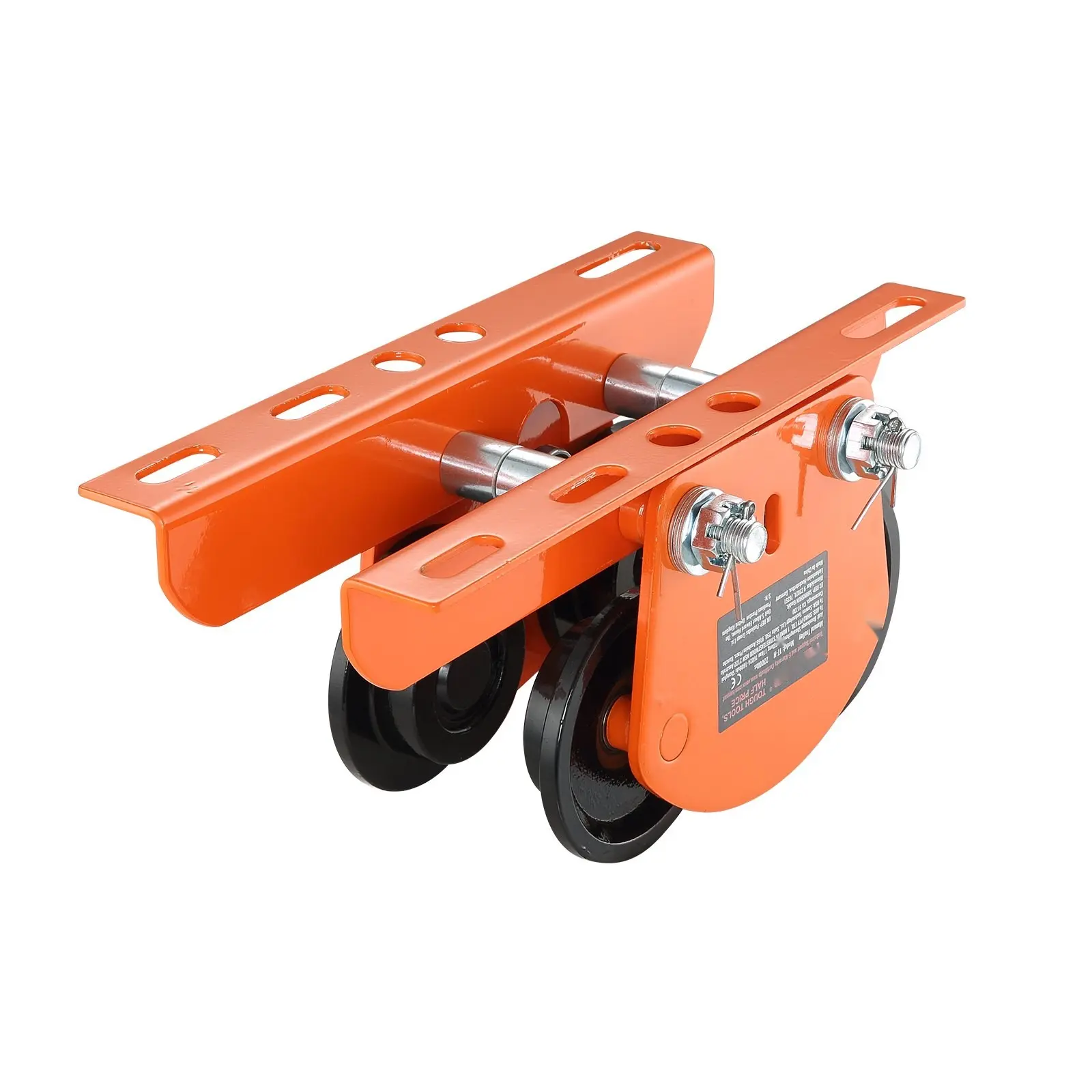 Electric Hoist Manual Trolley with 2200 Lb Capacity (1 Ton) for PA200 PA250 PA300 PA400 PA500, Push Beam Trolley with Dual Wheels, Adjustable Beam Flange Width 2.68 to 4.33 Inches for Straight and Curved I-Beam Applications