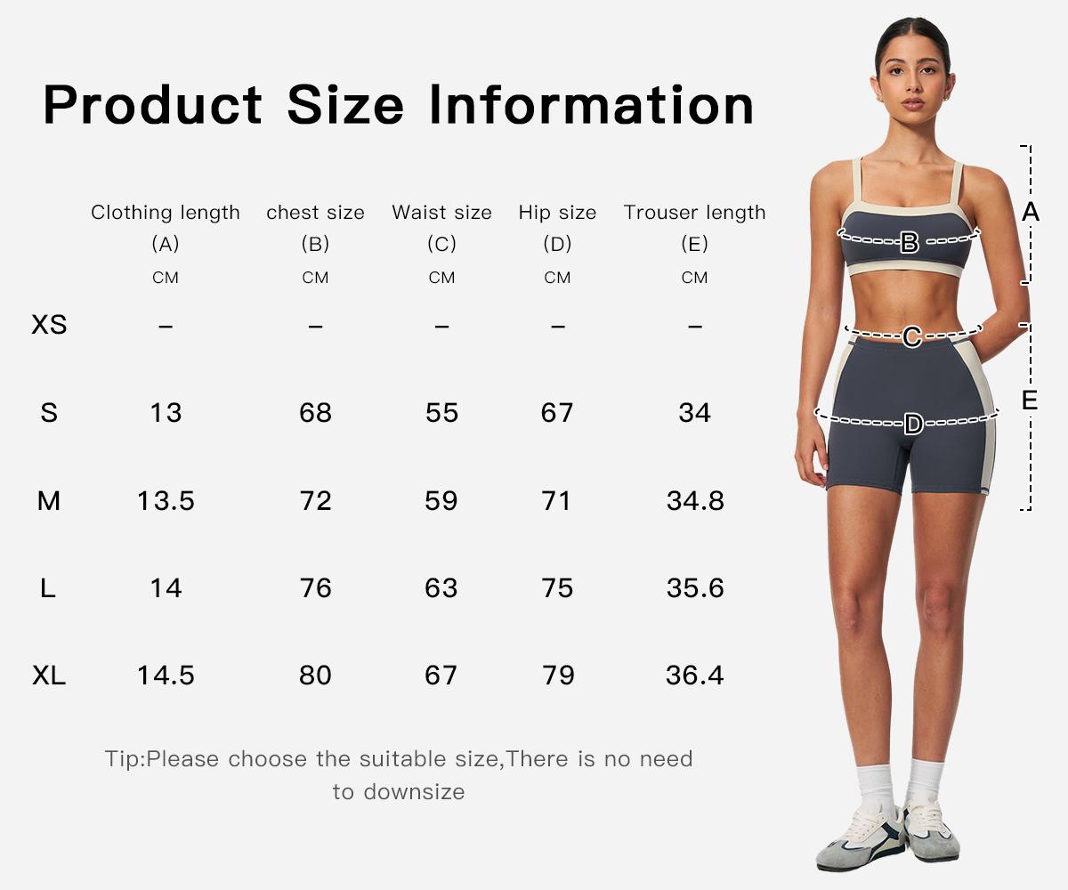 MFVIM Women’s slimming slim-fit color-block fitness set: square-neck thin-strap sports tank top with a beautiful back design, high-waisted tummy control and butt-lifting three-inch yoga shorts set,travel essentials,camping essentials