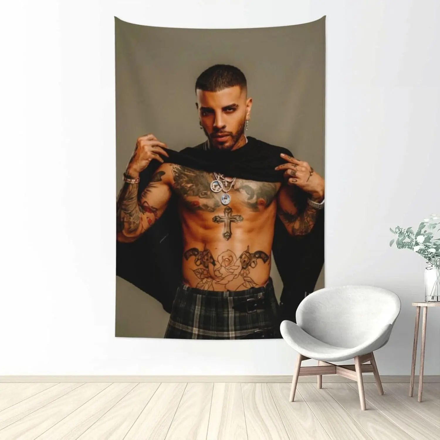 Alejandro Rauw Print Tapestry, Light Linen-Cotton Wall Hanging, 30x40in (76x102cm) Indoor Art Decor for Living Room & Bedroom Home Decoration