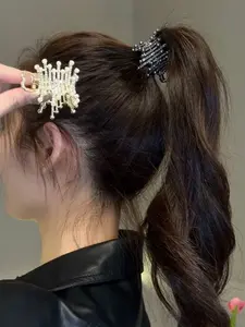 Elegant High Ponytail Claw Clip, Pearl Hair Clip, Shark Bite Clip, Luxury Headband, New Arrival, Stylish Accessory