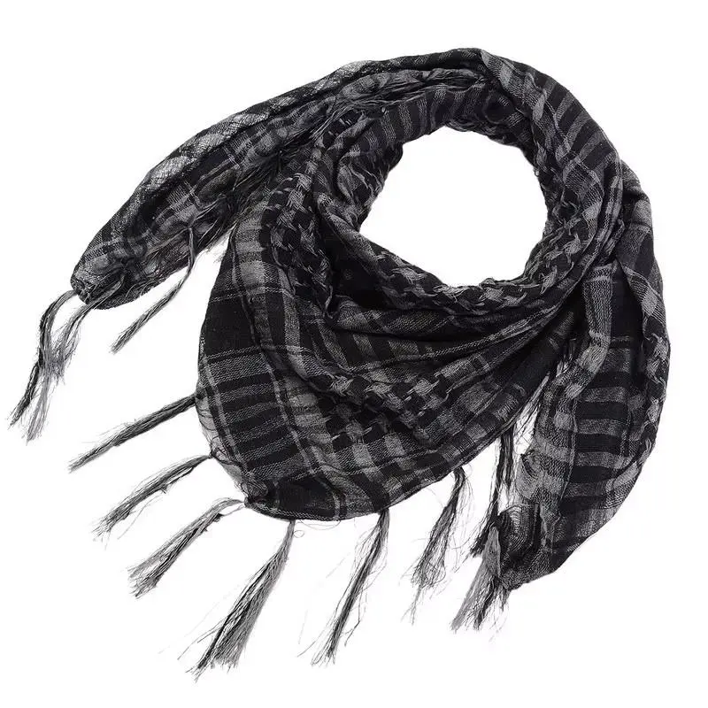 1/2/3pcs Tactical Keffiyeh Shemagh Arab Scarf Shawl Neck Cover Head Wrap Cotton Winter Scarves Men'S Outdoor Hiking Shawl