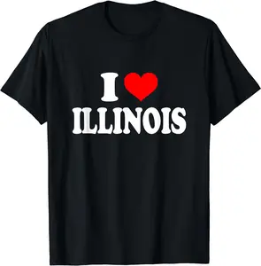 Illinois - I Heart Illinois - I Love Illinois T-Shirt | Cotton, Crewneck, S-3XL