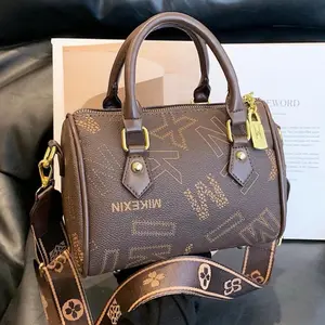 Vintage Letter Print Handbag Crossbody Bag Small Shoulder Bag