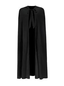 Women's Black Hooded Cloak for Cosplay, Ladies Clothes, Classical Versatile Cape, Halloween Clothes Womenswear Costumes Comfort