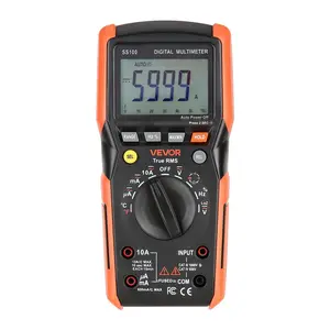 VEVOR Digital Multimeter, 6000-Count TRMS/AC Voltmeter Current Tester, Auto-Ranging Multimeter for Current Voltage Resistance Capacitance Temperature Diodes Continuity Low Impedance Measurment