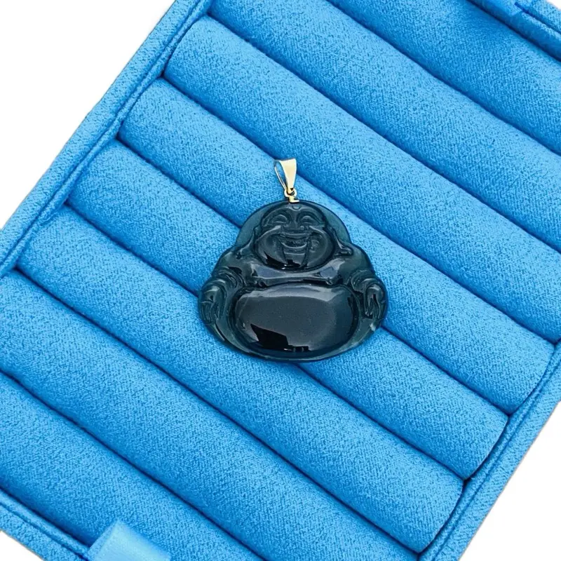 10k real gold natural jade Buddha pendant