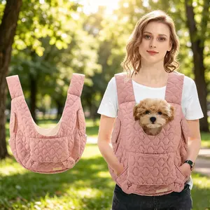 This one-piece adjustable front-mounted pet travel backpack features a detachable safety harness at the bottom and is suitable for cats, dogs, and rabbits. Ideal for travel, camping, and hiking.