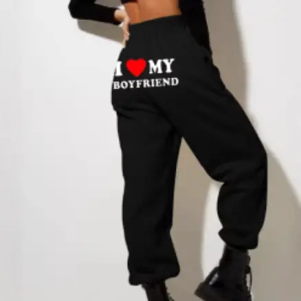 Black ankle pants (printed on the back)