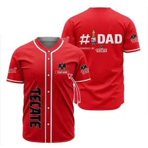 Personalized Tecate Happy Father's Day Baseball Jersey Malibu Jersey Shirt, Malibu Baseball Shirt, Baseball Jersey Shirt For Men Women, Gift For Him, Gift For Her.