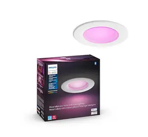Philips Smart Bluetooth Compatibility White 5-in or 6-in 1100-Lumen Switchable Round Dimmable LED Canned Damp Rated Recessed Downlight