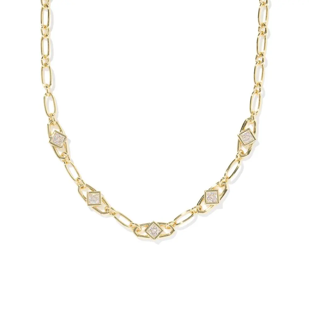 Kendra Scott Belle Cubic Zirconia Chain Necklace, Feminine, Everyday