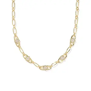 Kendra Scott Belle Cubic Zirconia Chain Necklace - Gold/White
