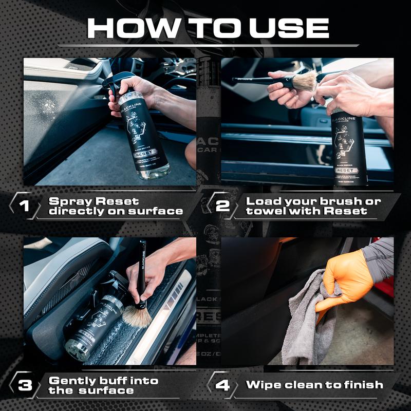 BLACKLINE RESET Complete Interior Cleaner & Scent Booster - 3 Signature Scents - Surface Safe Formula - Streak-Free Finish - Safe on All Surfaces - Car Cleaning Supplies
