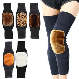 1Pair Unisex Cashmere Wool Knee Brace Pads - Winter Warm Thermal Knee Warmers, Thickened & Lengthened Knee Sleeves