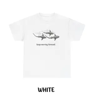 Shark Keep Moving Inspirational Quote T-shirt, Positive Message Hoodie, Motivational Shirt, Trendy Sweatshirt for Women, Gift for Her
