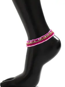 5-Piece Summer Beach Beaded Anklets, Multi-Layer Pearl Anklets, Bikini Anklets, Adjustable Wedding Bride Leg Bracelets, Women Girls Jewelry