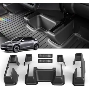 ThinSGO for Tesla New Model Y Juniper Underseat Protector Seat Slide Rail Cover Rear Row Under Seat Rail Anti-Kick Protector Accessories for Tesla New Model Y (Juniper) Interior Accessories 2025-2026