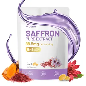 VivoNu Saffron Pure Extract | Boosts Energy & Mood | Supports Metabolism & Cardiovascular Health | 240 Capsules per Bag